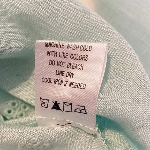 Tyler Boe 100% Linen Eyelet Cut Out Long Sleeve Top - Medium - Picture 7 of 13